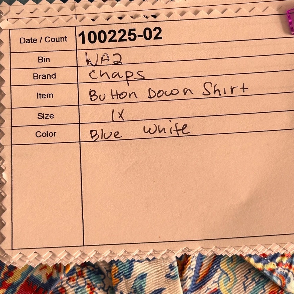 Chaps Paisley Button Up Shirt‎ Blue 1X - Picture 10 of 13